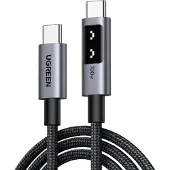 UGREEN Câble data renforcé USB Type C-C PD 100 W Nylon 1 m Noir et Gris anodisé