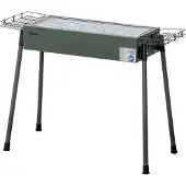 Outsunny houtskoolgrill, antislip campinggrill met grillrooster, 77 x 30 x 70 cm, staal + verzinkt, metaal, donkergroen