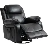 HOMCOM Massagestoel, draaibare relaxstoel met 8 vibratiefuncties en ligstand