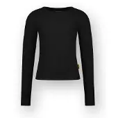 Vingino Meisjes T-shirt Basic rib top Meisje Zwart 116