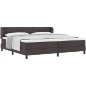 vidaXL Boxspring bed met hoofdeinde Donkerbruin 200 x 200 cm Stof