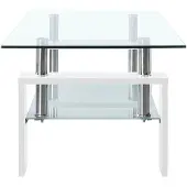vidaXL Salontafel Wit Transparant 95x55x40 cm, glasplaat