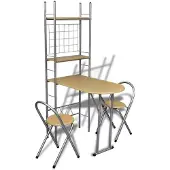 vidaXL Ontbijttafelset met twee stoelen (inklapbaar)