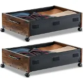 Vevor Onderbedopslag, 2 stuks, rollbaar (650 x 460 x 180 mm). Onderbedcontainer met vergrendelbare wielen, mobiele opbergbox voor kleding, schoenen, slaapkamer