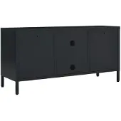vidaXL Tv-meubel 105x35x52 cm staal en glas zwart