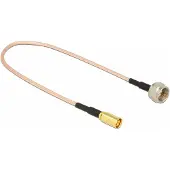 DeLOCK SMB (m) - F (m) adapter - RG316 - 50 Ohm / transparant - 0,25 meter