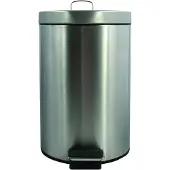 MSV Treteimer, prullenbak, opbergbak voor cosmetica, afvalbak van roestvrij staal, zilver, 12 liter - 12 liter