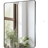 Vevor Wandspiegel, make-upspiegel, badkamerspiegel, 762 x 558 x 25 mm, rechthoekige spiegel met frame van aluminiumlegering, voorzien van een Z-vormige beugel