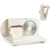 Vevor allesnijder, vleessnijder, 180W elektrische snijmachine met een 17 cm mes. Vleessnijmachine met instelbare snijdikte van 0-15 mm, geschikt voor bevroren vlees, ham en steaks