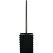 Spirella MSV Toiletborstel houder Kubik - kunststeen - zwart/zilver - 37 cm - Toiletborstels