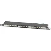 S-Conn 19 inch patch panel | 24x RJ45 | CAT6a | STP | 0,5U | zwart