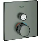 GROHE Opbouwdeel Grohtherm Smartcontrol Douche T, Vierkant Hard Graphite Geborsteld