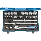 Gedore doppelmoersleutels set, 1/2", 28-delig, 6-kant, 10-36 mm, artikelnummer 19 VMU-10