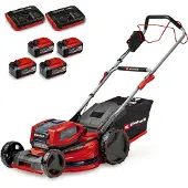 Einhell Professionele accu-grasmaaier GP-CM 36/52 S Li BL, 36 volt (2x18 volt) (rood/zwart, 4x lithium-ion batterijen 5,2 Ah, met achterwielaandrijving Vario Speed)