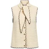 Object Gebreide bodywarmer 'OBJJaina' crème / bruin