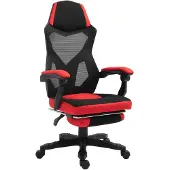 Vinsetto Ergonomische bureaustoel, gaming stoel, draaistoel met voetsteun, zwart