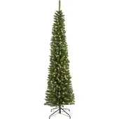 Kaemingk Pencil boom prelit H210 D60 cm groen/wit prelit met lampjes 280 stuks Everlands