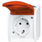 ABB 2CKA002083A0825 Geaard stopcontact Met deksel IP44 Rood, Robijn-rood