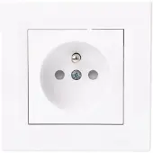 Schneider Asfora enkelvoudige stopcontact met/zonder afdekking, wit, met frame EPH2800221