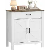 HOMCOM Dressoir, buffetkast met lade en verstelbaar legplank, wit