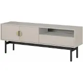 Selsey TV-kast, dressoir, bijzetmeubel, 56,6 cm (breed) x 154 cm (hoog) x 38 cm (diep), kleur: graubeige