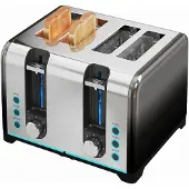HOMCOM Toaster-Stahl-26,4L x 15,6B x 18,9H cm-Schwarz