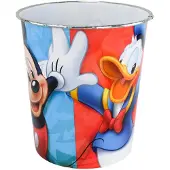 Stor Afvalbak voor kinderen, gemaakt van kunststof, diameter 21 cm, met afbeeldingen van bekende kinderfilmfiguren