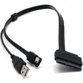 Akasa HDD/ SSD Adapter [1x SATA-combi-bus 15+7-polig - 1x USB-A 2.0 stekker, eSATA-stekker 7-polig] 0.40 m