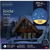 Kaemingk Led Icicle 20 meter 490 LED zwart/soft gold Lumineo
