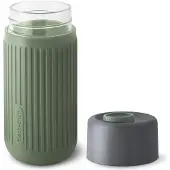Black+blum reisbeker | glas | 340 ml | grijs/olijfgroen