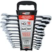 AWTOOLS ringsleutels met ratel, set van 12 stuks, 8-19 mm