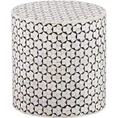 Woood Neva Sidetable - Bone Inlay - Zwart/Wit - 40x37x37