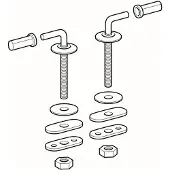 Geberit set scharnieren voor wc-zitting Renova bevestiging van onderaf, rvs, 598165000