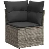 vidaXL 8-delige Loungeset met kussens poly rattan grijs