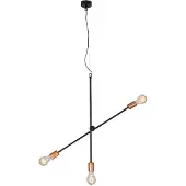 Nowodvorski Lighting 3-lichts hanglamp Sticks zwart met goud