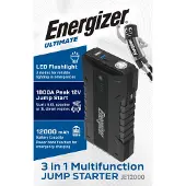 Energizer Jumpstarter, model JE12000, 12.000 mAh, startbooster, powerbank, LED-lamp, detailhandel