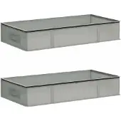vidaXL Opbergbox met transparant bovenraam, 2 stuks, 90 liter, grijs