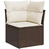 vidaXL 7-delige Loungeset met kussens poly rattan bruin