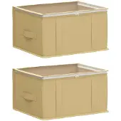 vidaXL Opbergdoos met transparant bovenraam 2 st Nonwoven stof 37,5 L