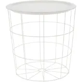 HOME & Styling collection Bijzettafel - wit - rond - metaal - 40 x 40 cm - Bijzettafels