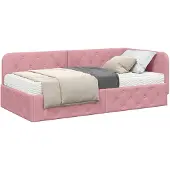 vidaXL Hoekbankframe, roze, 90 x 190 cm, fluweel