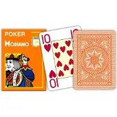 Modiano , 4 rohy, 100% plastic speelkaarten, oranje