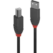 Lindy 36676 USB-kabel USB 2.0 USB-A stekker, USB-B stekker 7.50 m Zwart