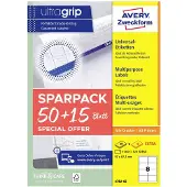 Avery 4782-65 Universele etiketten 97 x 67.7 mm Papier Wit 65 vellen Permanent hechtend Inkjet, Laser (zwart/wit), Laser (kleur), Kopiëren