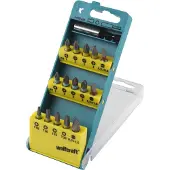 Wolfcraft 2400000 Bitset 16-delig Plat, Kruiskop Phillips, Kruiskop Pozidriv, Binnen-zesrond (TX)