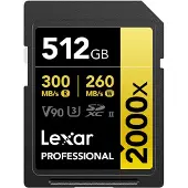 Lexar Pro Gold 512GB SD UHS-II 2000x V90