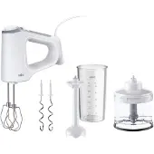 Braun MultiMix 3 - Handmixer met 4 accessoires, 550 watt, wit