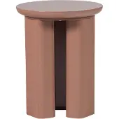 Woood Orivo Bijzettafel - Hout - Hoogglans Oudroze - 50x40x40