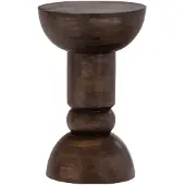 Woood Emel Bijzettafel - Mangohout - Donkerbruin - 63x40x40