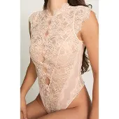 Hunkemoller Highneck Body Sylvia Beige Dames | Maat: S